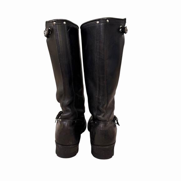 Vintage 70’s Rare ‘Bike Boots’ Black Leather Motorcycle Size 9 main image 4